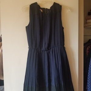 Mango Pleated Work Dress Navy / Black